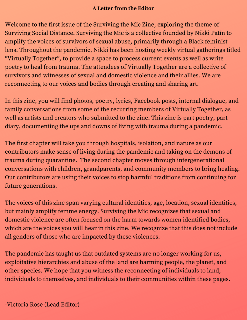 Image description: black text of a letter from the editor against an orange-red background that's in ombre style flowing from lighter orange-red at the top to darker orange-red at the bottom.